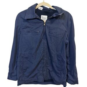 90s Vintage US Navy Blue USN Military Lined N4 Utility Deck Zip-Up Jacket Size16